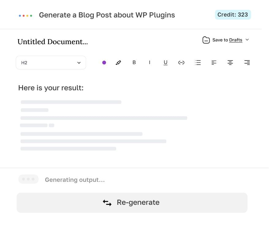 Generate, Edit, Export